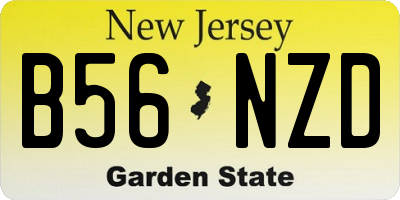 NJ license plate B56NZD