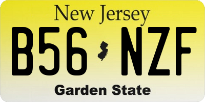 NJ license plate B56NZF