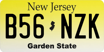 NJ license plate B56NZK
