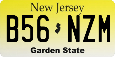 NJ license plate B56NZM