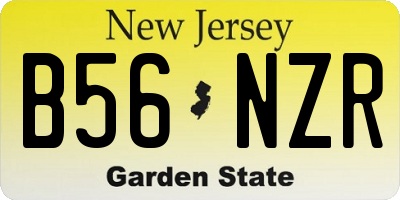 NJ license plate B56NZR