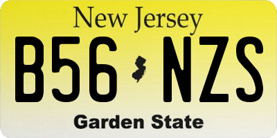 NJ license plate B56NZS