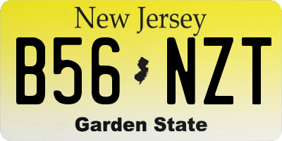 NJ license plate B56NZT