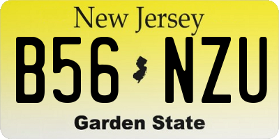 NJ license plate B56NZU