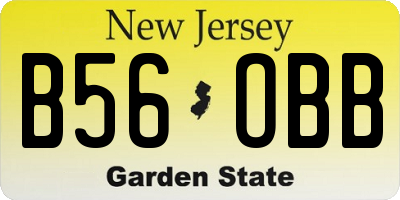 NJ license plate B56OBB