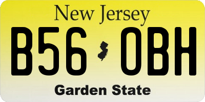 NJ license plate B56OBH