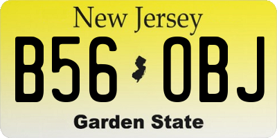 NJ license plate B56OBJ