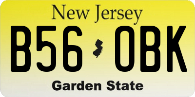 NJ license plate B56OBK