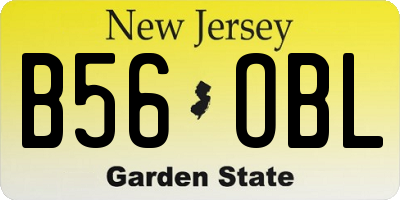 NJ license plate B56OBL