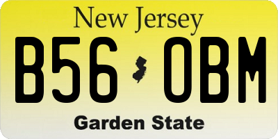 NJ license plate B56OBM