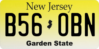 NJ license plate B56OBN