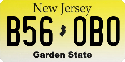 NJ license plate B56OBO