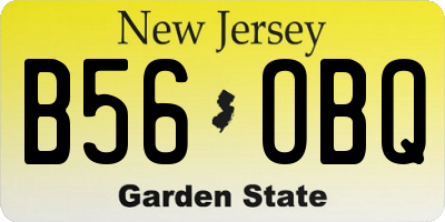 NJ license plate B56OBQ