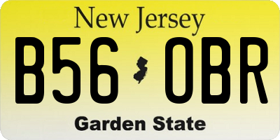 NJ license plate B56OBR