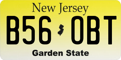 NJ license plate B56OBT