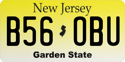 NJ license plate B56OBU