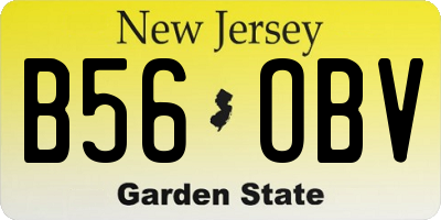 NJ license plate B56OBV