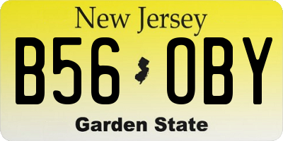 NJ license plate B56OBY