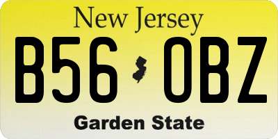 NJ license plate B56OBZ