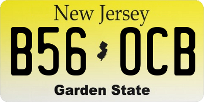 NJ license plate B56OCB
