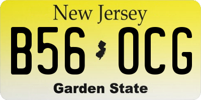 NJ license plate B56OCG