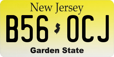 NJ license plate B56OCJ