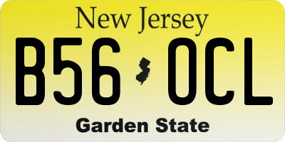 NJ license plate B56OCL
