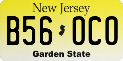 NJ license plate B56OCO