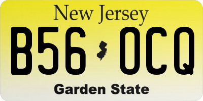 NJ license plate B56OCQ