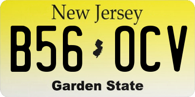 NJ license plate B56OCV