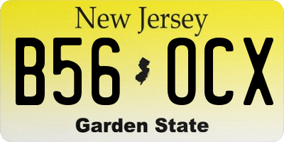 NJ license plate B56OCX