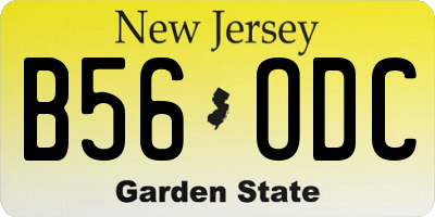 NJ license plate B56ODC