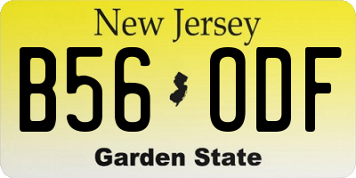 NJ license plate B56ODF