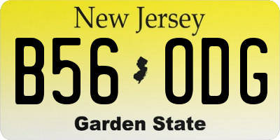 NJ license plate B56ODG