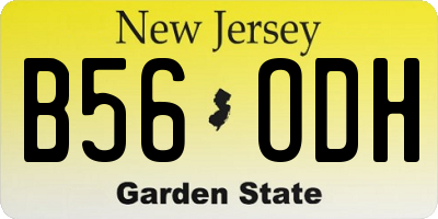 NJ license plate B56ODH