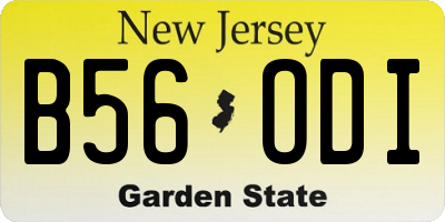 NJ license plate B56ODI