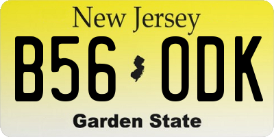 NJ license plate B56ODK