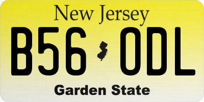 NJ license plate B56ODL