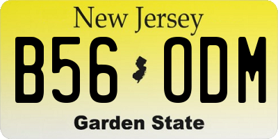 NJ license plate B56ODM