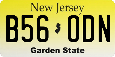 NJ license plate B56ODN