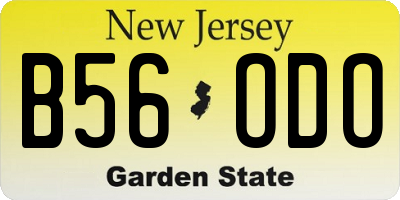 NJ license plate B56ODO