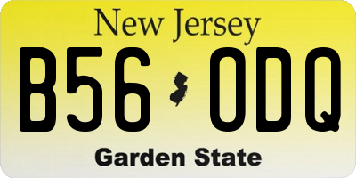 NJ license plate B56ODQ