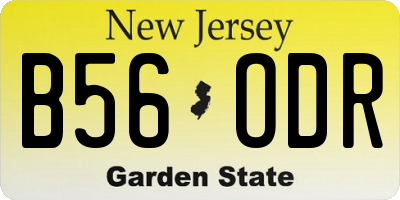 NJ license plate B56ODR