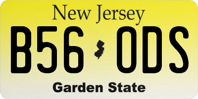 NJ license plate B56ODS
