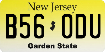 NJ license plate B56ODU