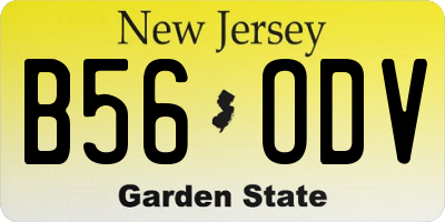 NJ license plate B56ODV