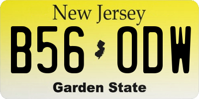 NJ license plate B56ODW