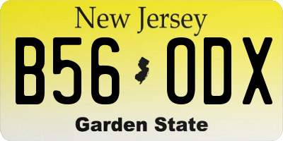 NJ license plate B56ODX