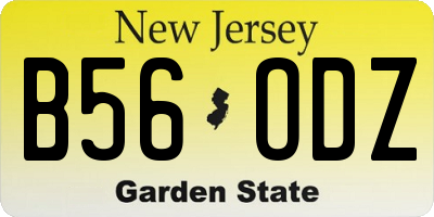 NJ license plate B56ODZ