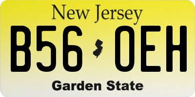 NJ license plate B56OEH